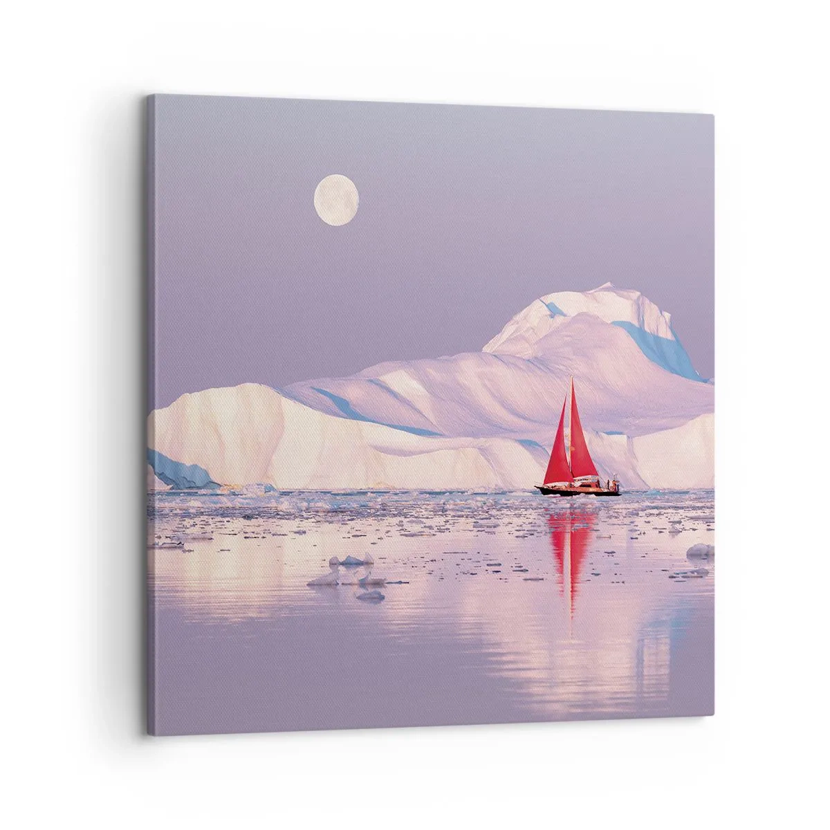 Canvastavla - Bild på duk - Seglens glöd, isens kyla - 60x60 cm