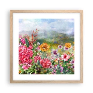 Affisch i ram av ljusek - En trädgård som blivit galen - 40x40 cm