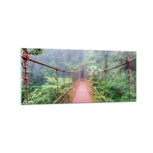 Glastavla - Bild på glas - Upphängd i trädkronorna - 120x50 cm