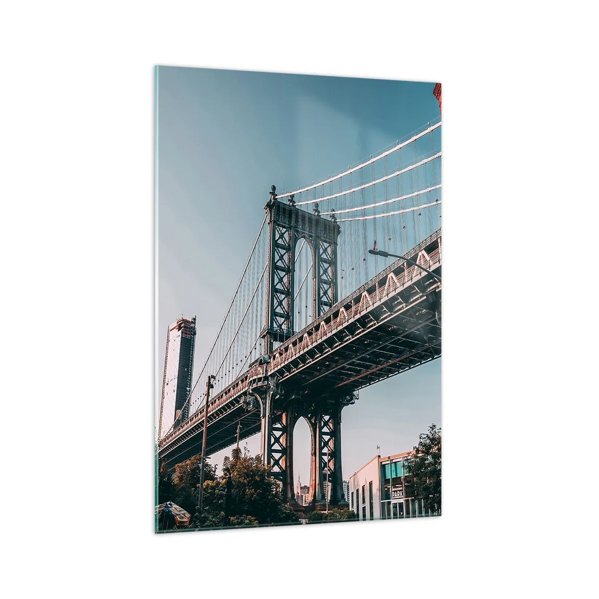 Glastavla - Bild på glas - Över stadens vågor - 70x100 cm