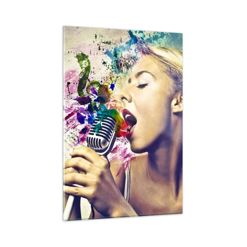 Glastavla - Bild på glas - Måla världen med rösten - 80x120 cm