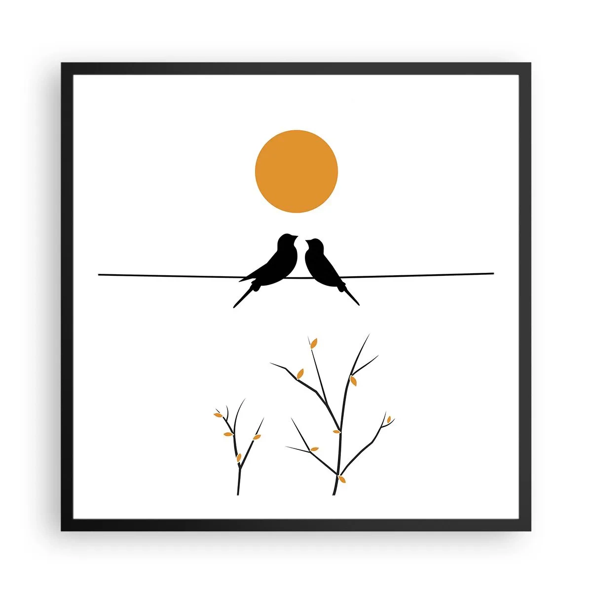 Affisch i svart ram - Näktergalens kväll - 60x60 cm