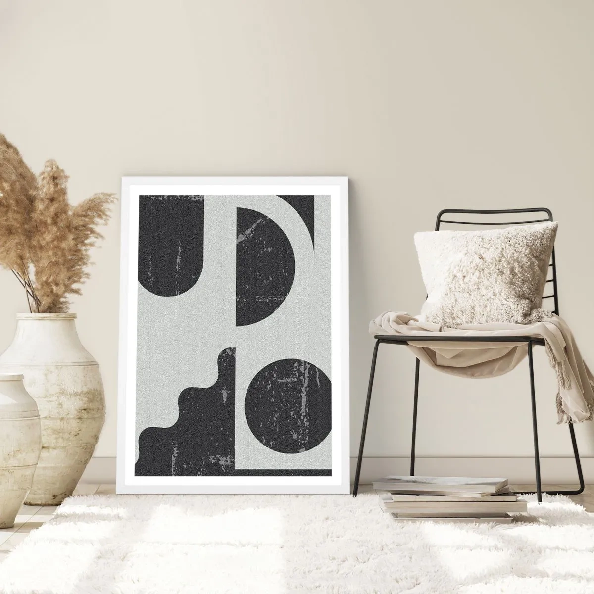 Affisch i vit ram - Komposition ovanför och under - 40x50 cm
