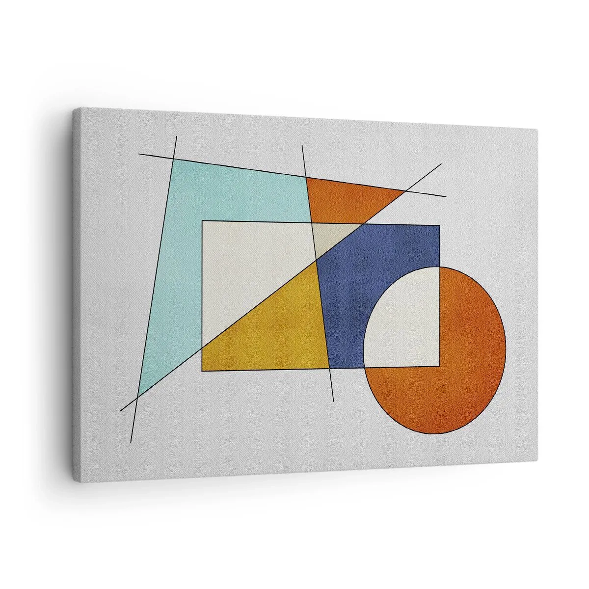 Canvastavla - Bild på duk - En modernistisk komposition av geometriska former och färger - 70x50cm - Abstraktion: modernistiskt nöje - Modern väggdekoration för vardagsrum och sovrum ARTTOR