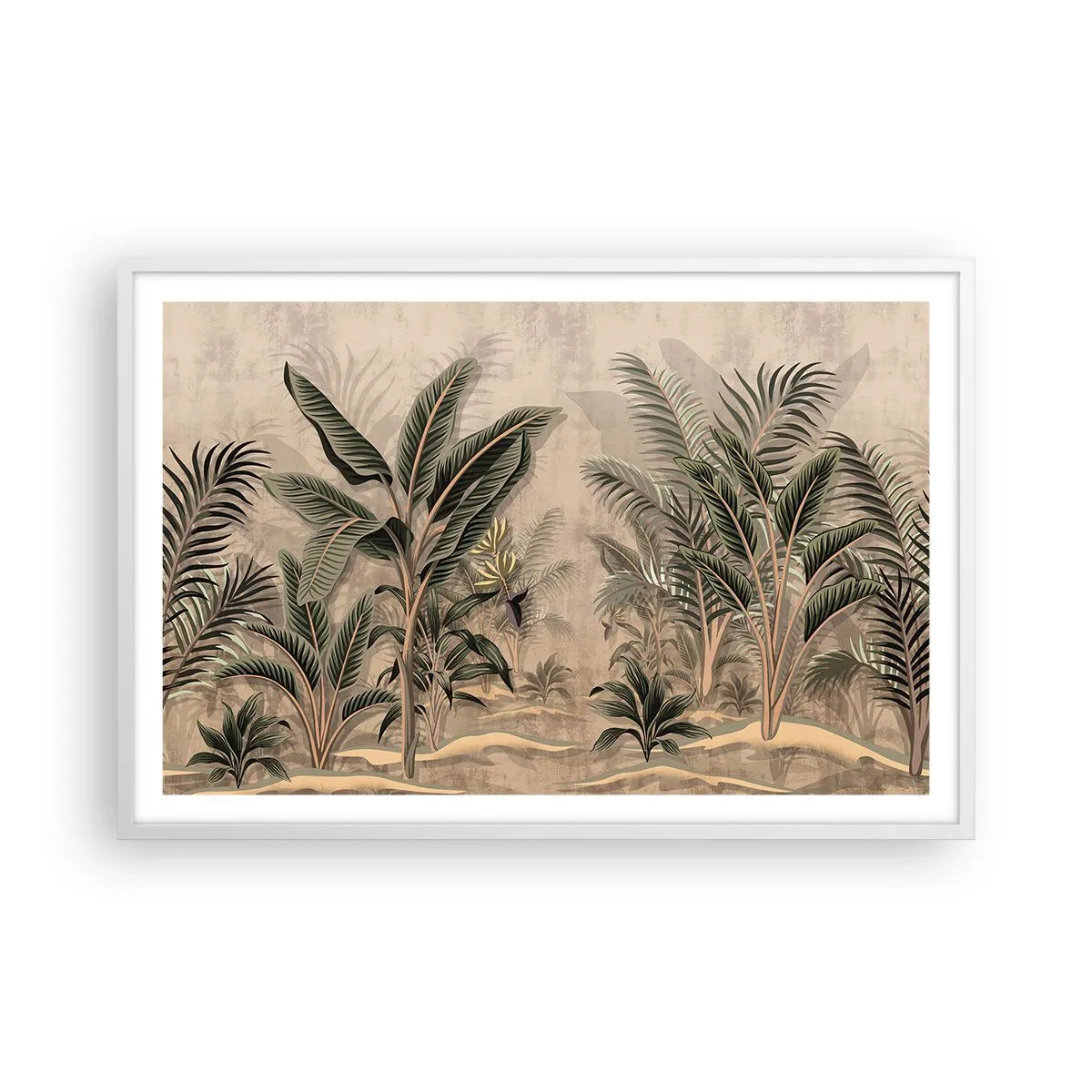 Affisch i vit ram - Bild i kolonial stil - 91x61 cm