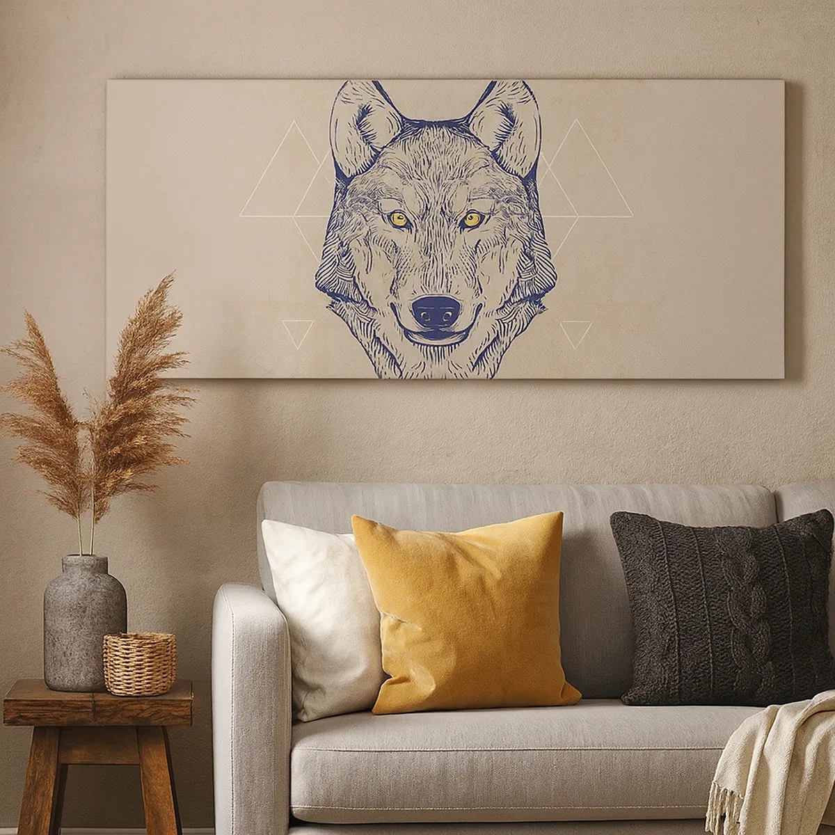 Canvastavla - Bild på duk - Alfa med genomborrande blick - 30x30 cm