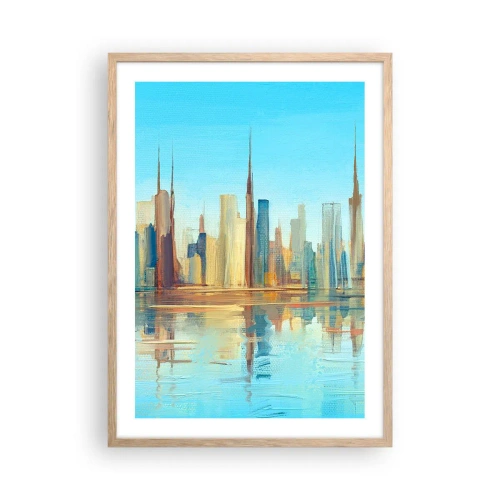 Affisch i ram av ljusek - Solig metropol - 50x70 cm