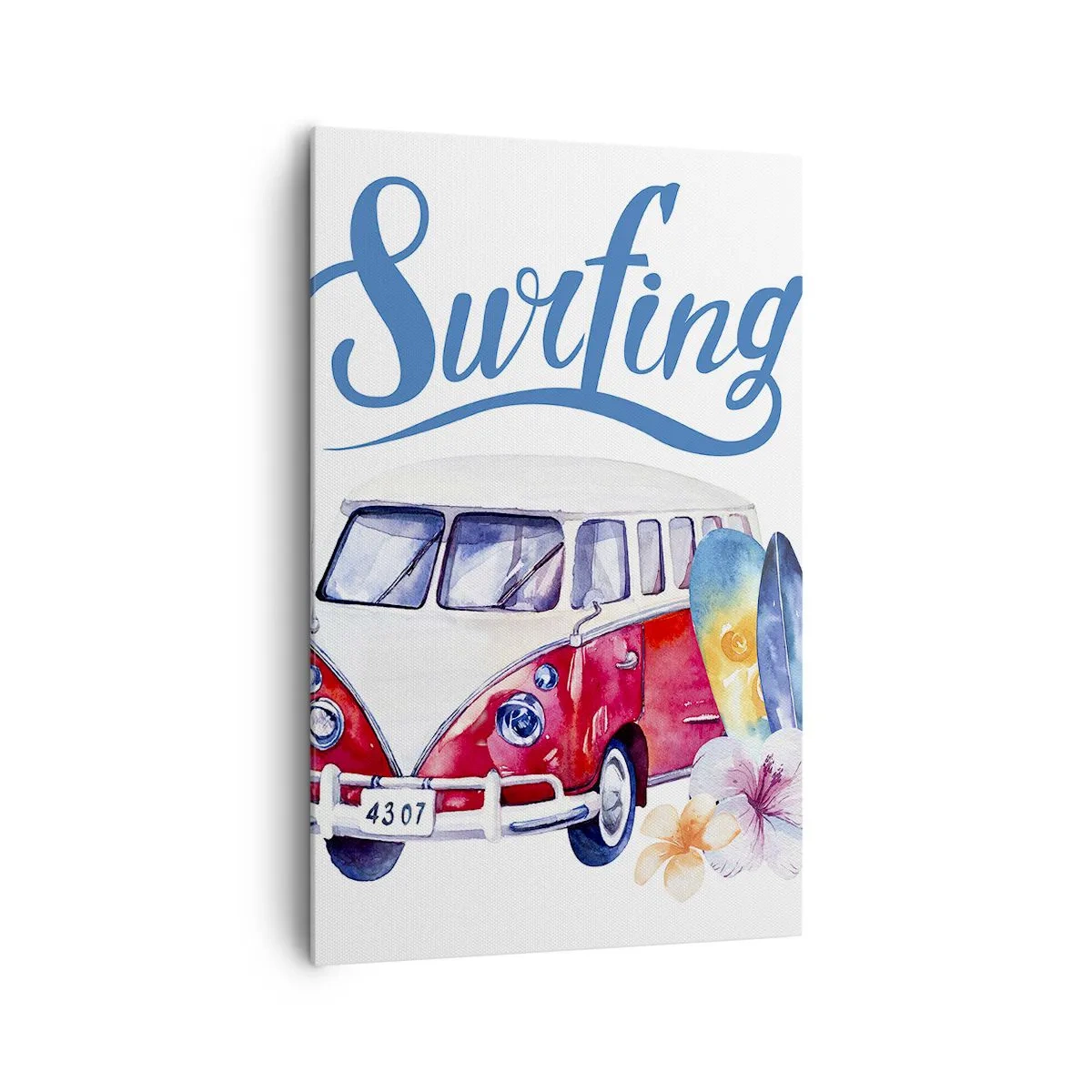 Canvastavla - Bild på duk - Gurka - en klassiker för surfaren - 80x120 cm