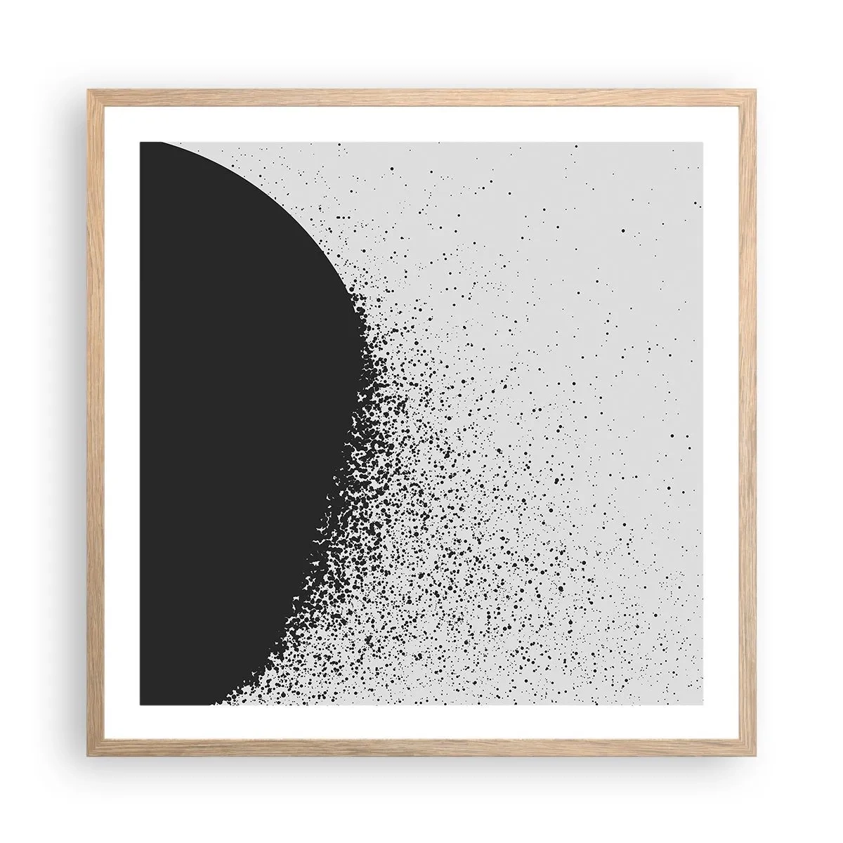Affisch i ram av ljusek - Partiklarnas rörelse - 60x60 cm