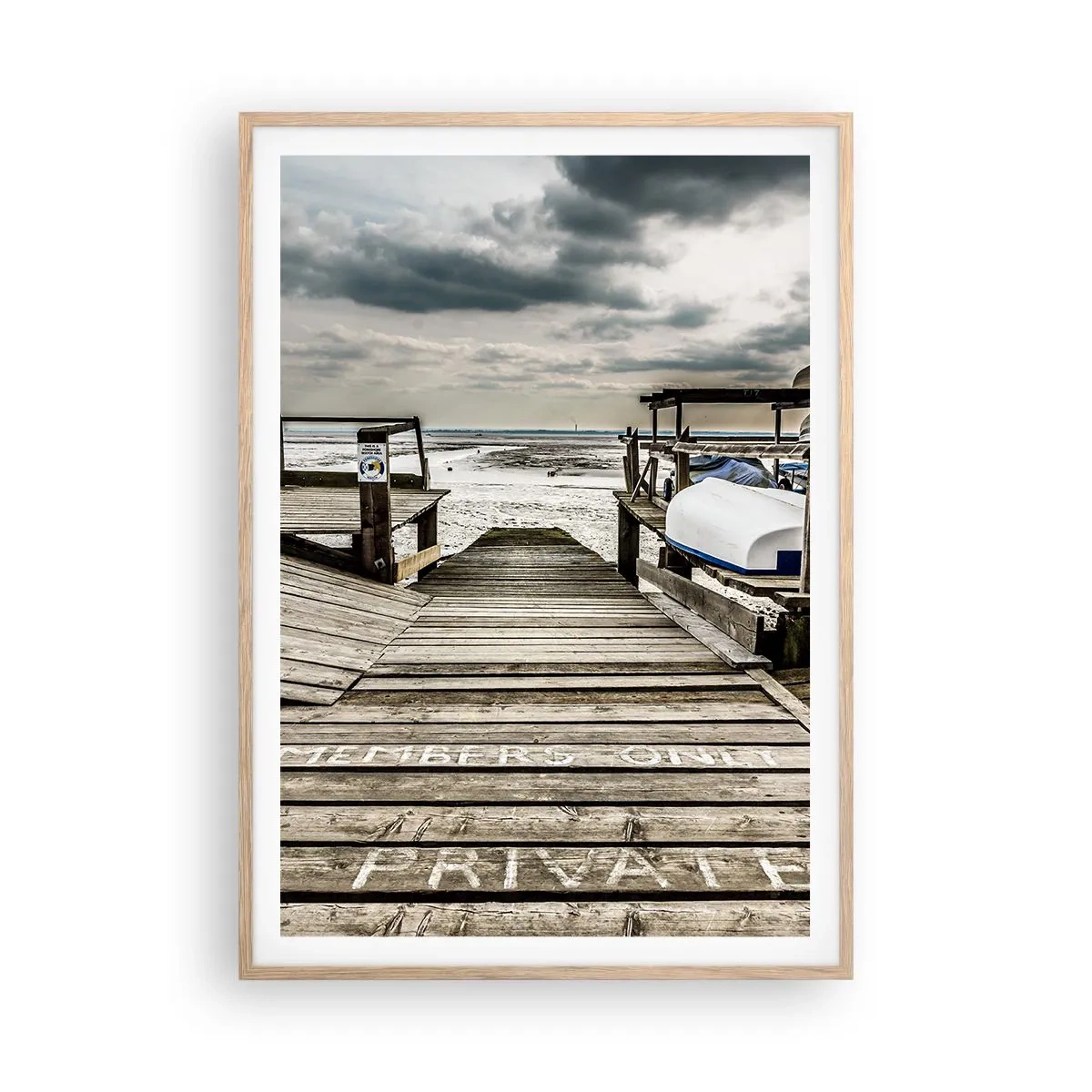 Affisch i ram av ljusek - Stranden i norr - 70x100 cm