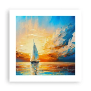 Affisch - Segla i gult - 40x40 cm