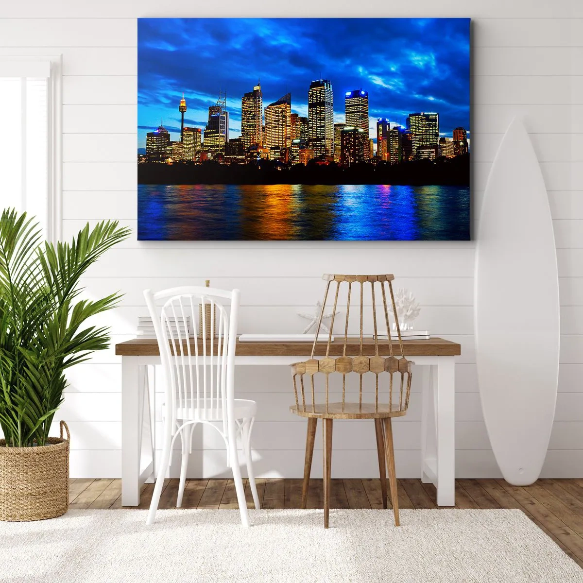 Canvastavla - Bild på duk - Ljusens och färgernas natt - 120x80 cm
