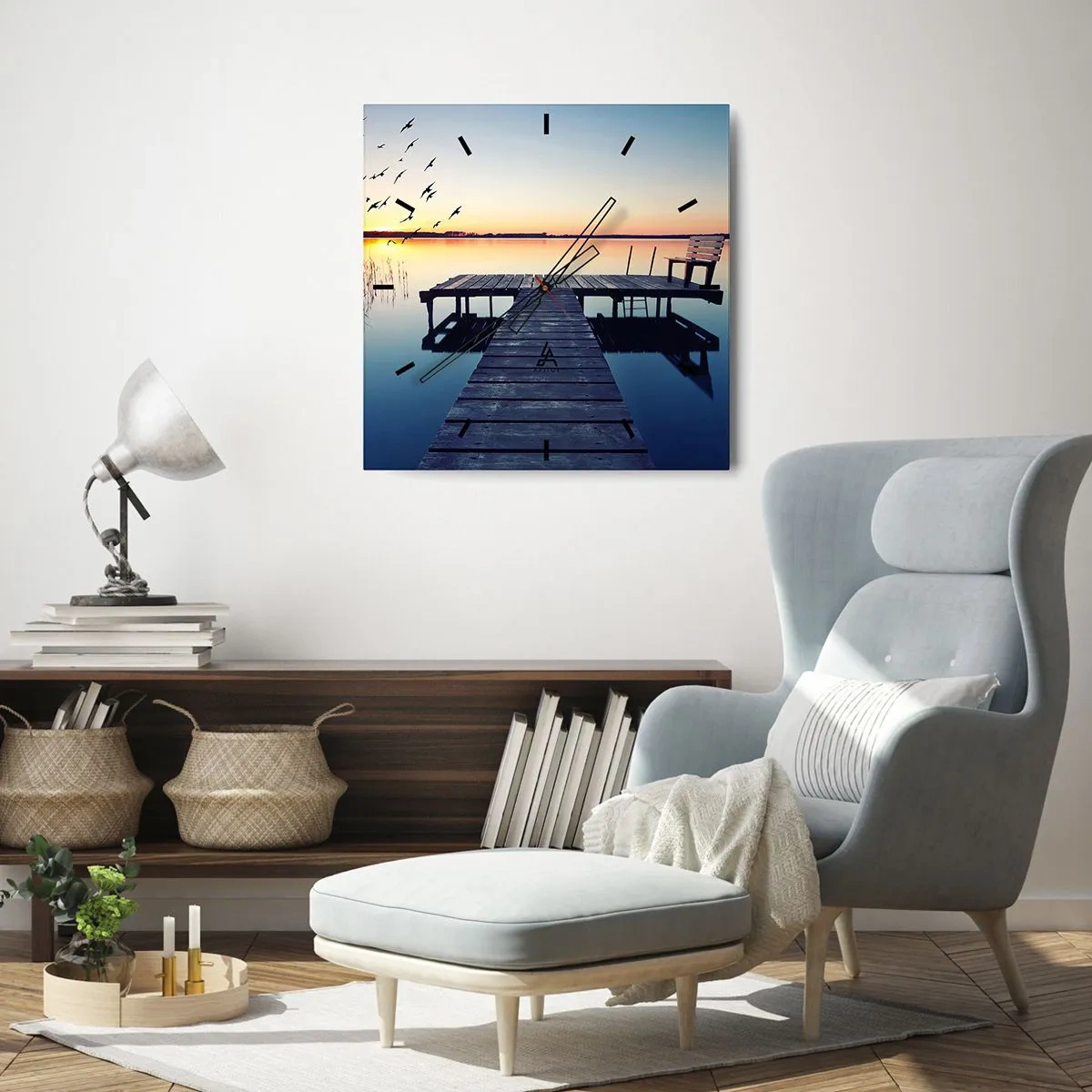 Väggklocka - Klocka på glas - Det var en bra dag - 30x30 cm