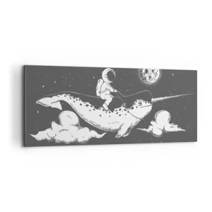 Canvastavla - Bild på duk - Rymdryttare - 100x40 cm