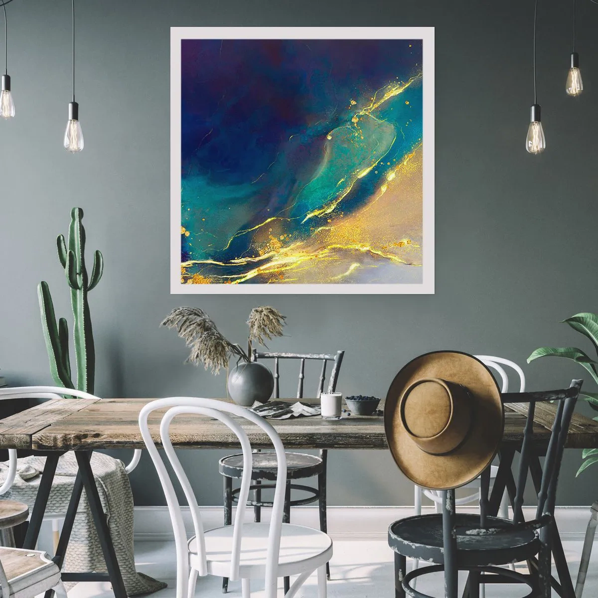 Affisch - Utspillt guld - 40x40 cm