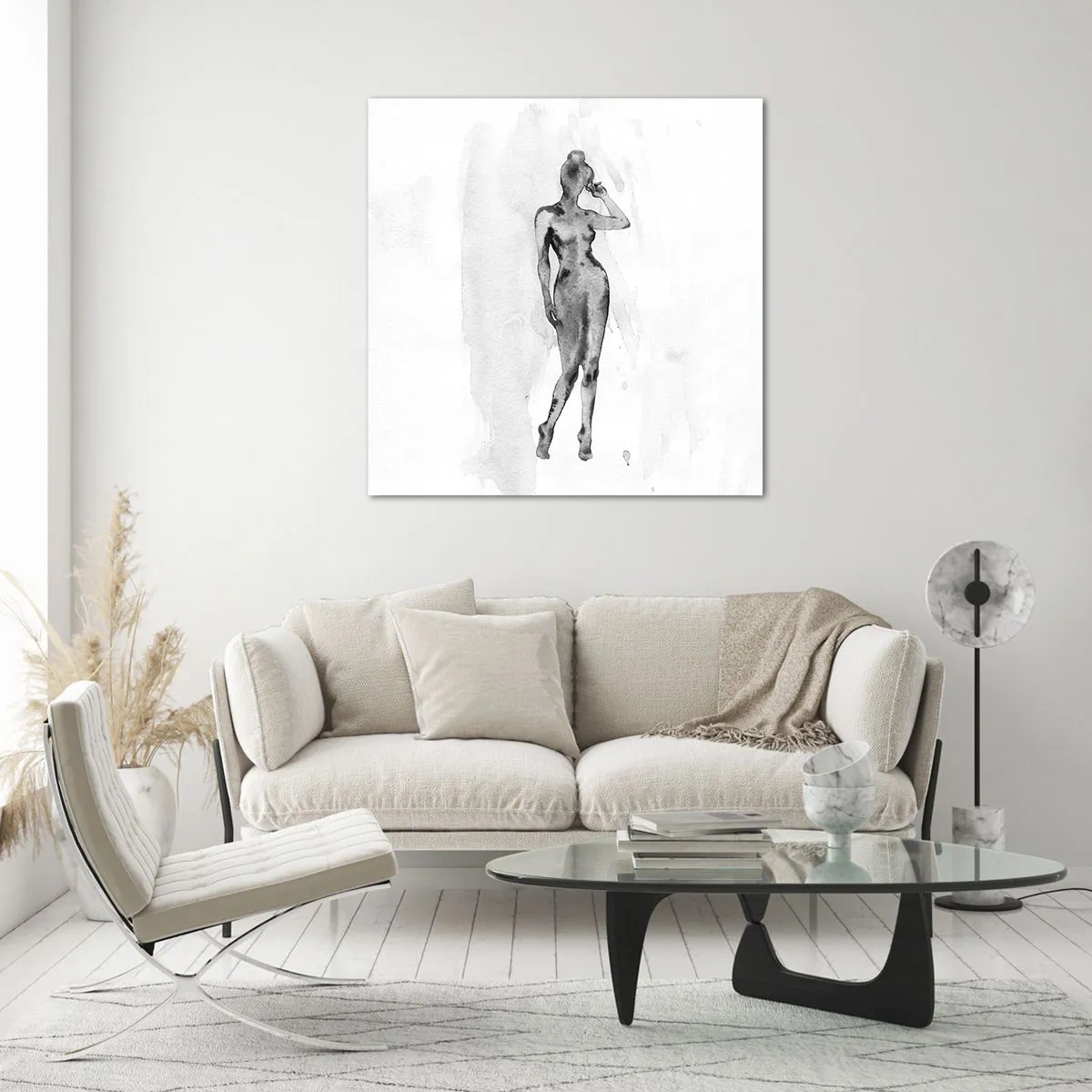 Glastavla - Bild på glas - En studie om kvinnlighetens perfektion - 40x40 cm