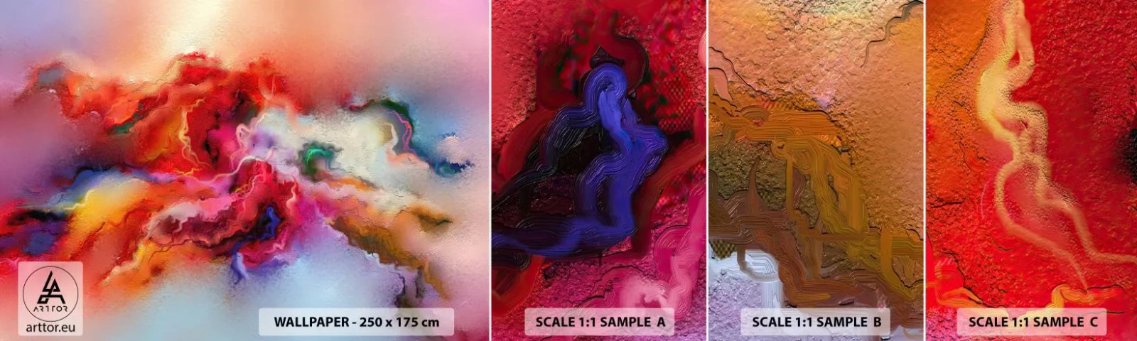 Provbit av självhäftande fototapet Deluxe Sticker - Fåna drömmarna - rök - Abstraktion, Bit, Akryl - 100x30 cm