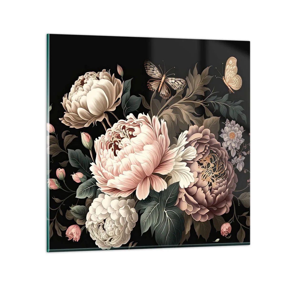 Glastavla - Bild på glas - I barockstil - 30x30 cm