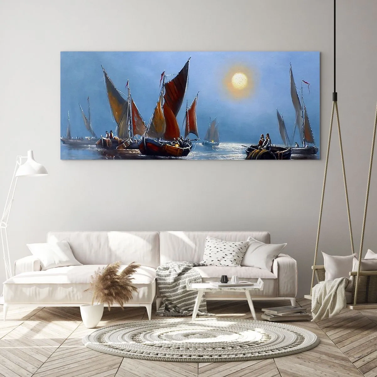 Glastavla - Bild på glas - Nattens fångst - 100x40 cm