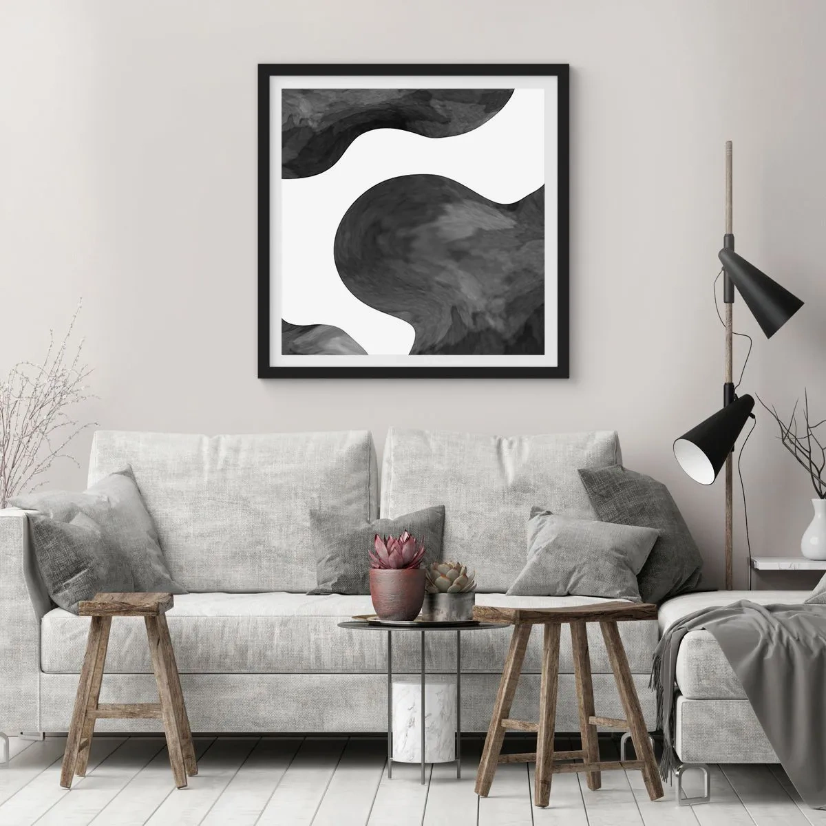 Affisch i svart ram - Mjölkvägen - 40x40 cm