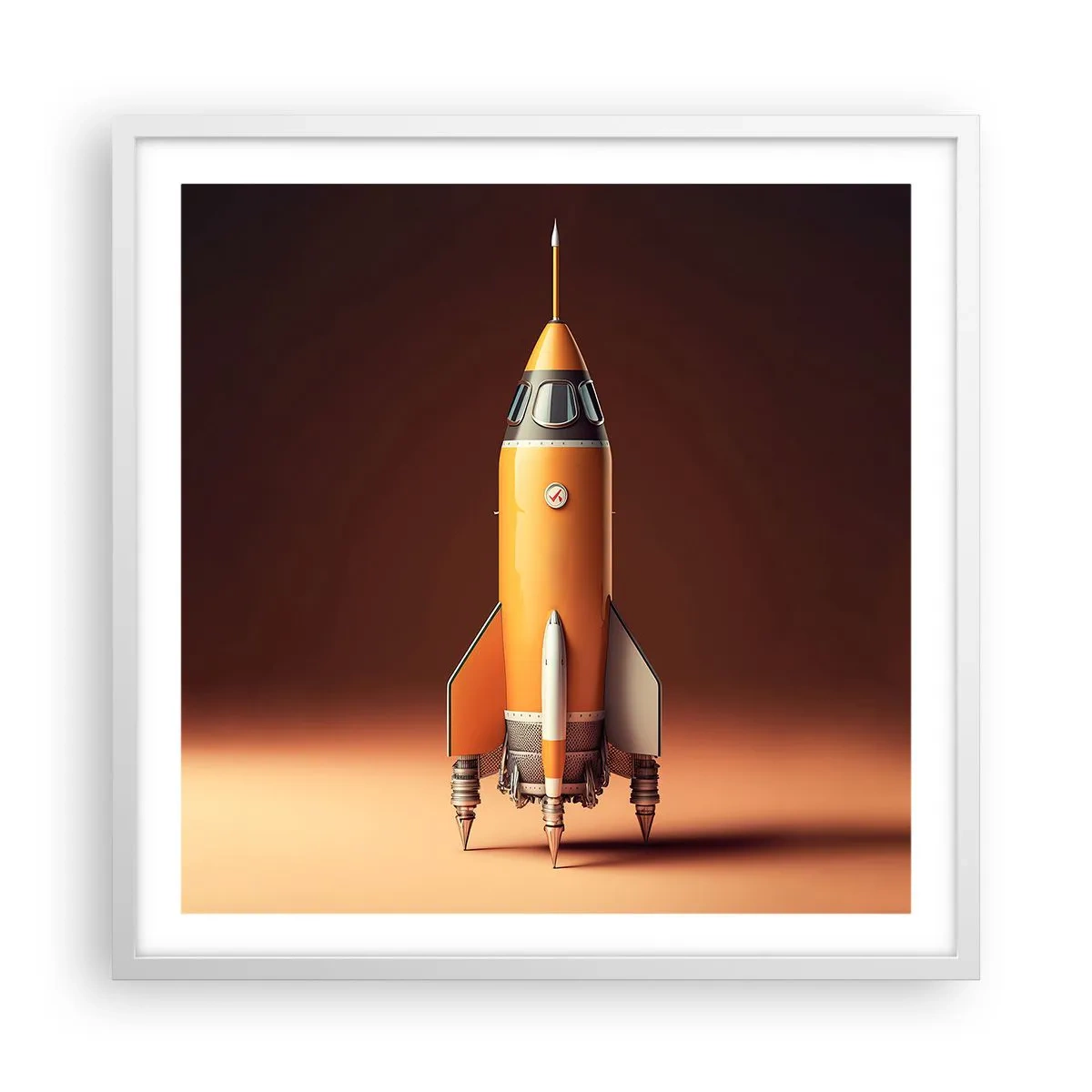 Affisch i vit ram - Det börjar med en dröm - 60x60 cm