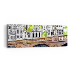 Canvastavla - Bild på duk - Stad som målad - 90x30 cm
