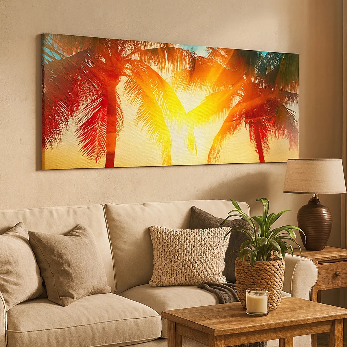 Canvastavla - Bild på duk - Exotisk par - 30x30 cm