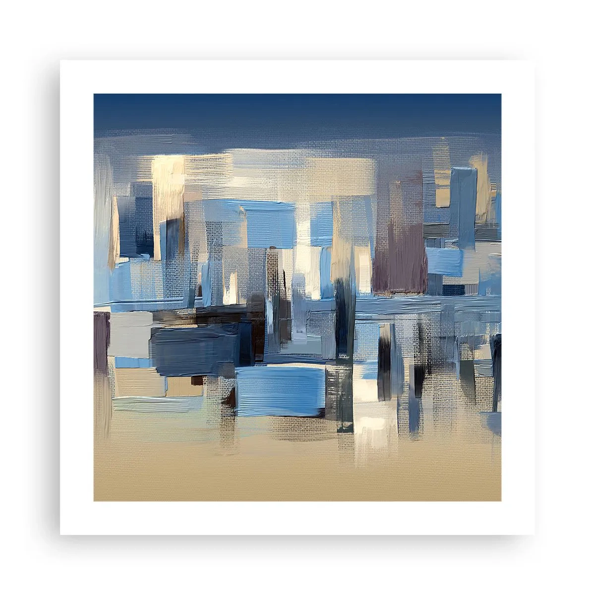 Affisch - Blå konstruktion - 50x50 cm