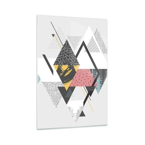 Glastavla - Bild på glas - Komposition med triangel och romb - 80x120 cm