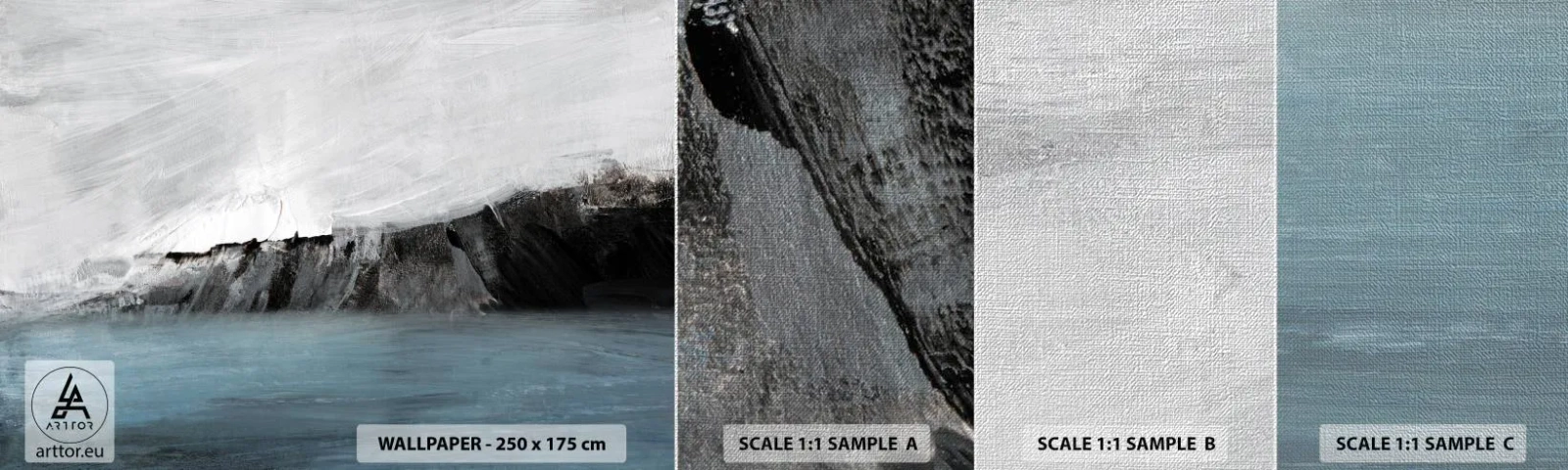 Provbit av fototapet Premium Canvas - Vatten - jord: en krock mellan elementen - Kust, Landskap, Hav - 100x30 cm