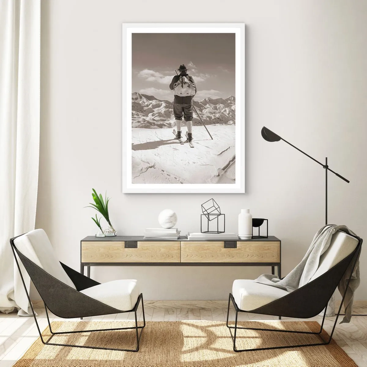 Affisch i vit ram - Och fjällen är samma - 70x100 cm