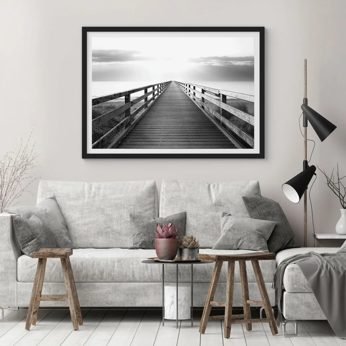 Affisch i svart ram - Ut i det oändliga... - 100x70 cm