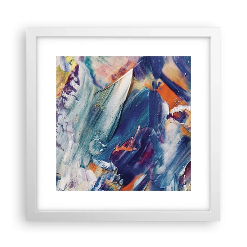 Affisch i vit ram - Färgkaos - 30x30 cm