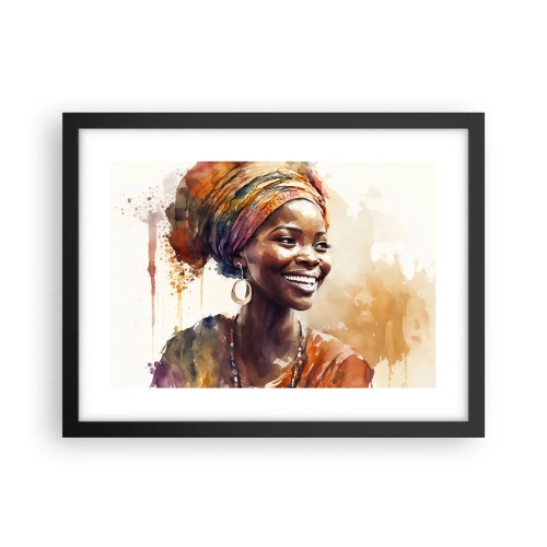 Affisch i svart ram - Afrikansk drottning - 40x30 cm