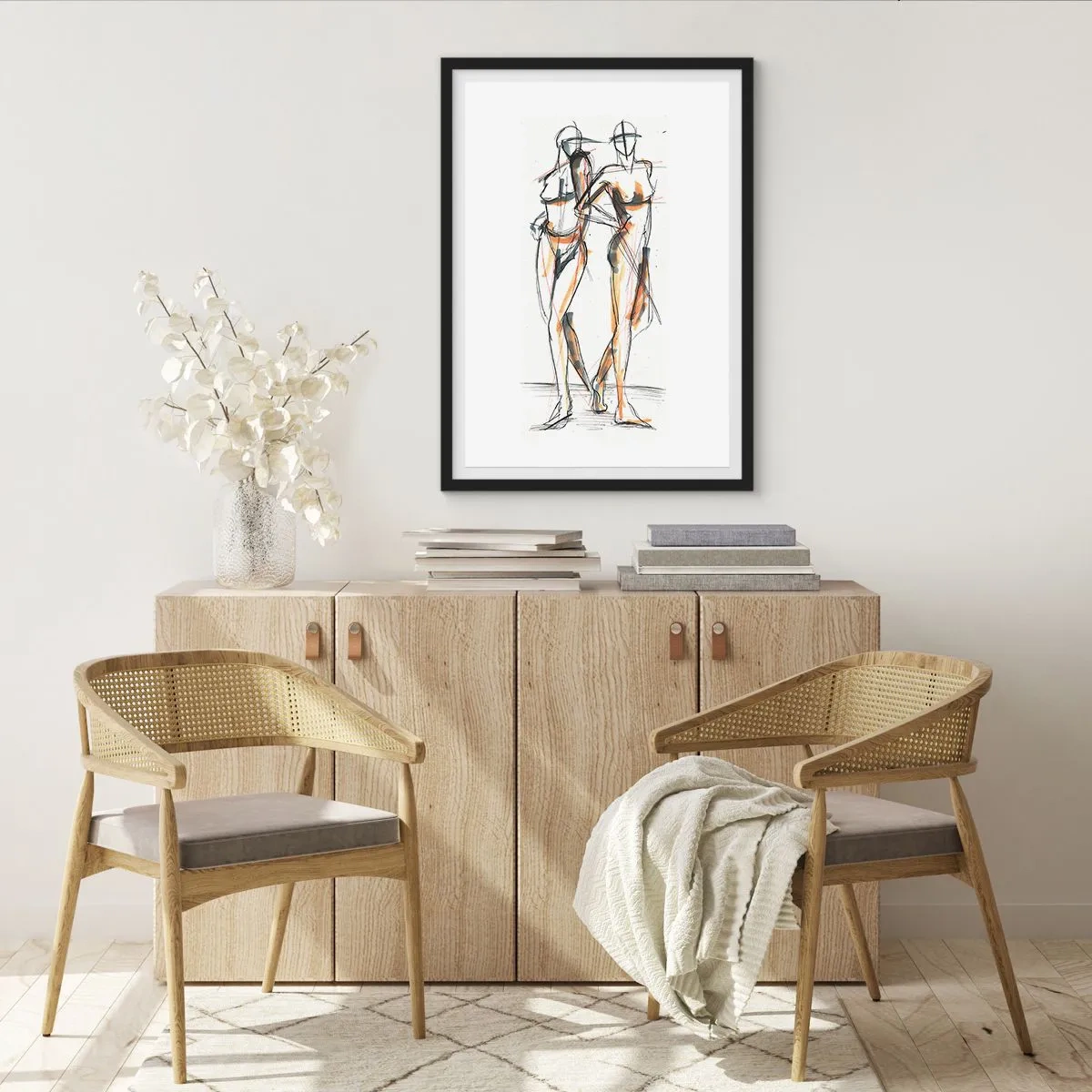 Affisch i svart ram - Charmens studie - 70x100 cm