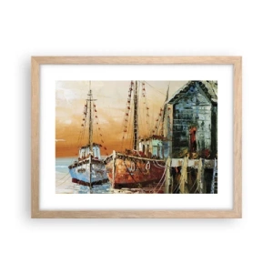 Affisch i ram av ljusek - Lugn hemresa - 40x30 cm