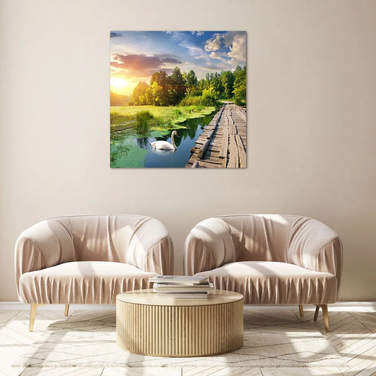 Glastavla - Bild på glas - Sommar, sommar överallt - 60x60 cm