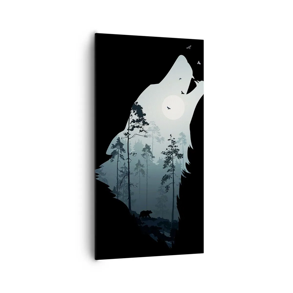 Canvastavla - Bild på duk - Skogsnattens röst - 65x120 cm