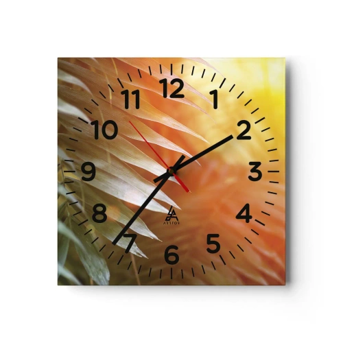 Väggklocka - Klocka på glas - En morgon i djungeln - 40x40 cm