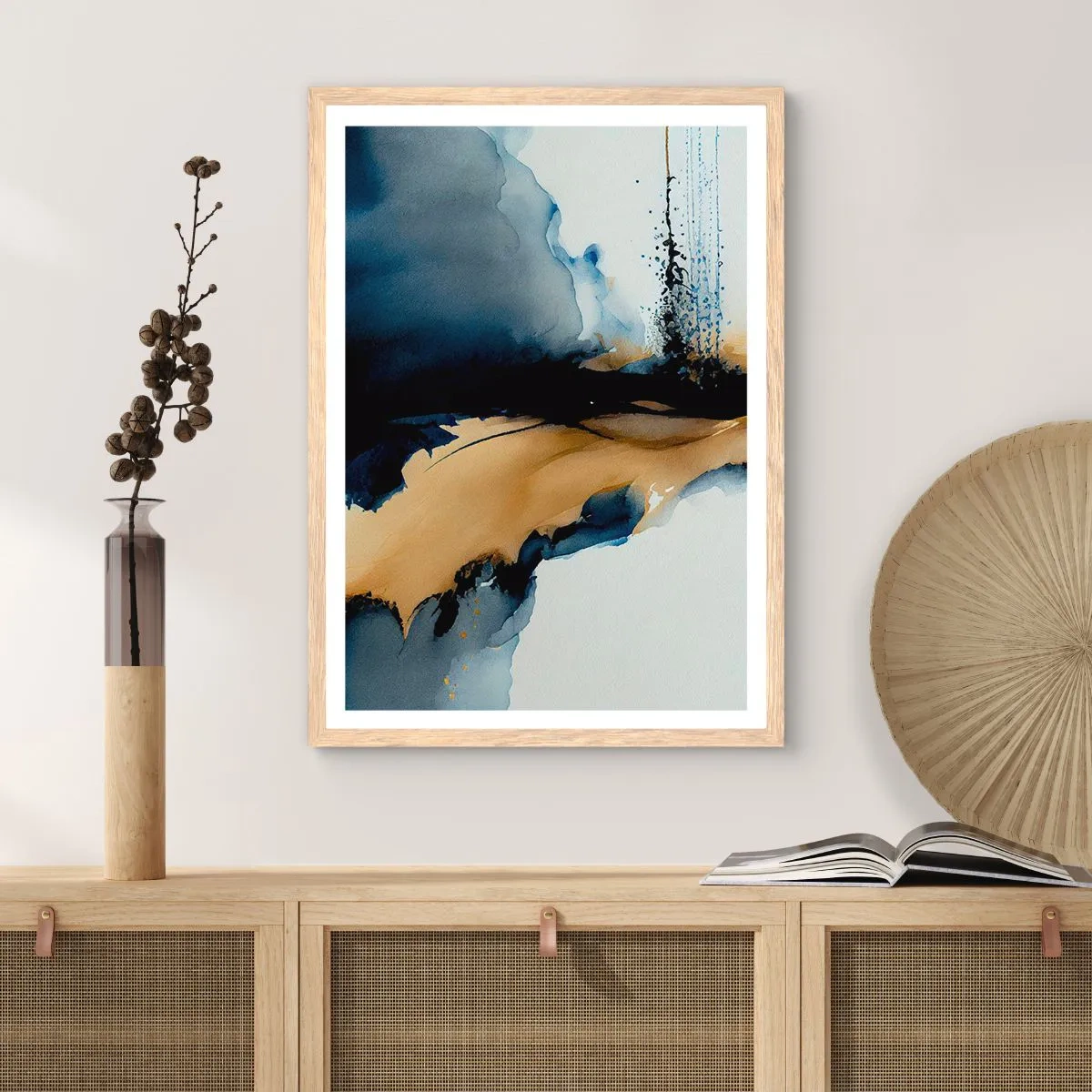 Affisch i ram av ljusek - Bakom ridån - 50x70 cm