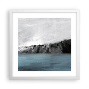 Affisch i vit ram - Vatten - jord: en krock mellan elementen - 40x40 cm