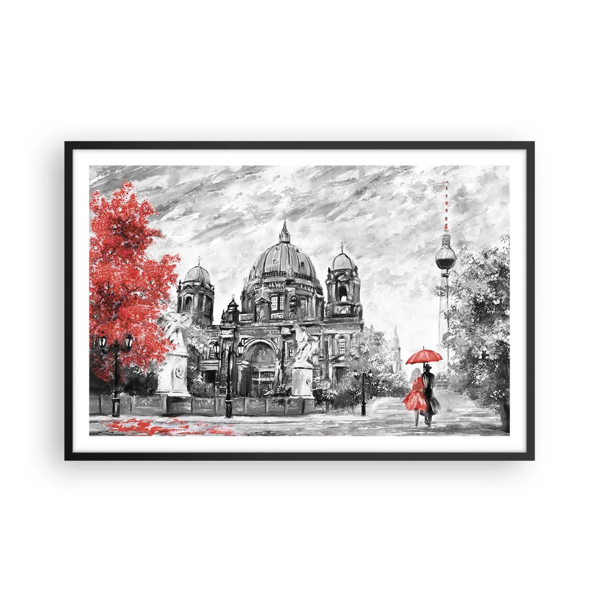 Affisch i svart ram - Ett möte i Berlin - 91x61 cm