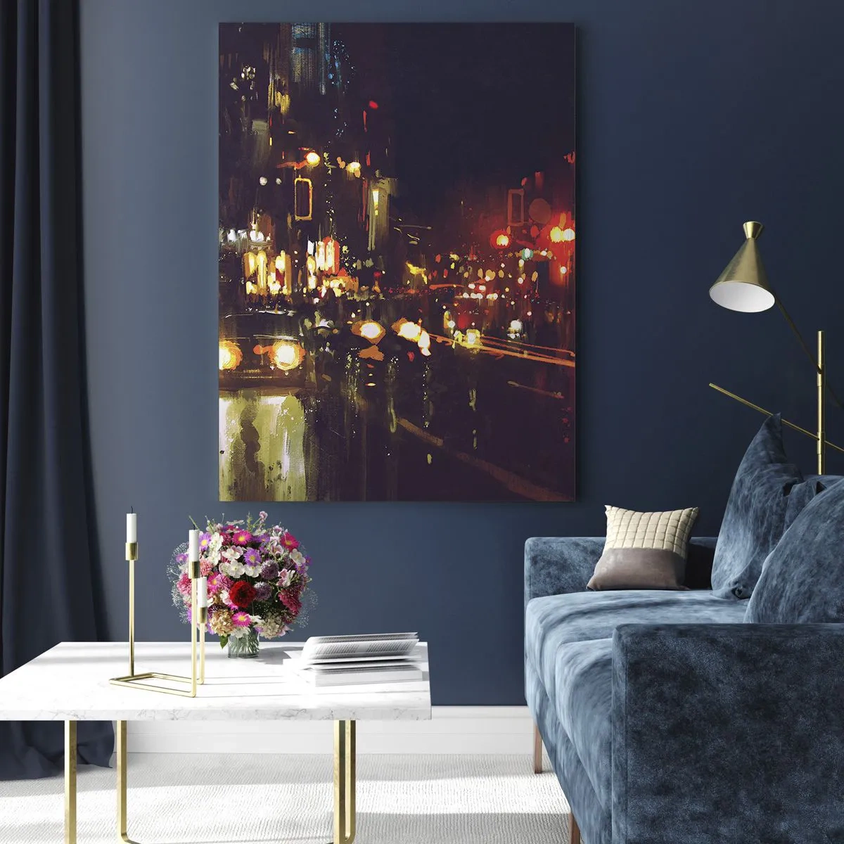 Glastavla - Bild på glas - Doppad i nattljuset - 50x70 cm
