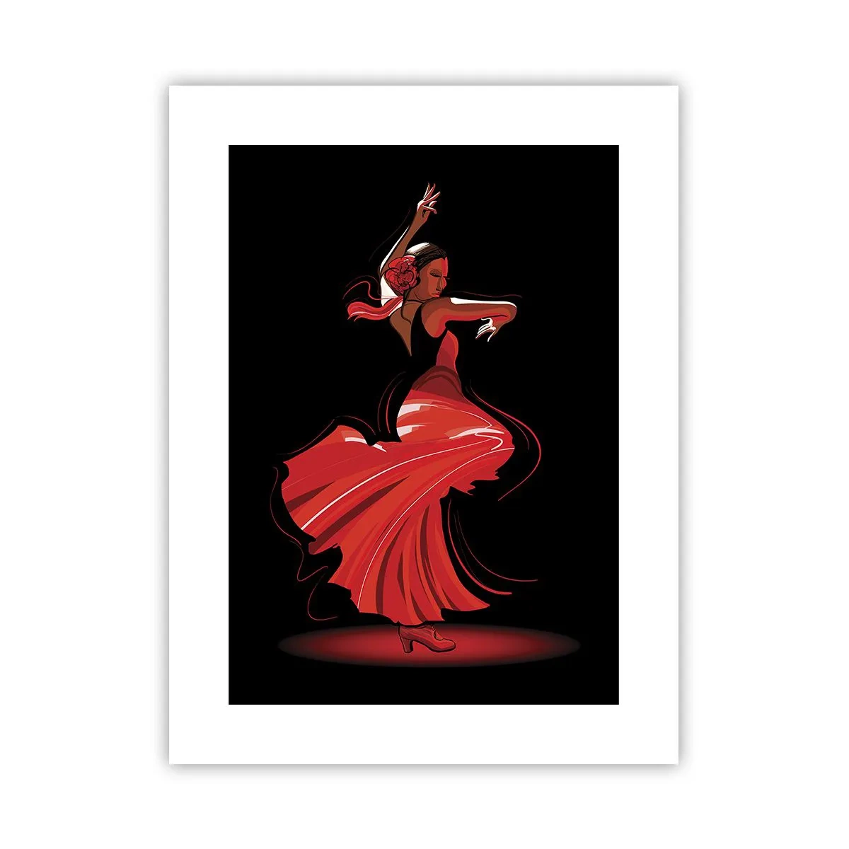 Affisch - Flamencos brinnande anda - 30x40 cm