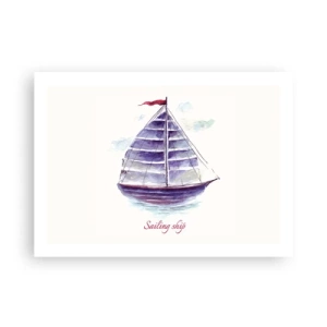 Affisch - Fulla seglar och lugnt vatten - 70x50 cm