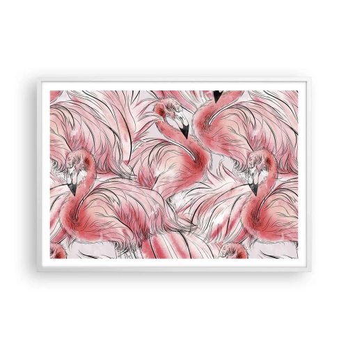 Affisch i vit ram - Fåglarnas corps de ballet - 100x70 cm