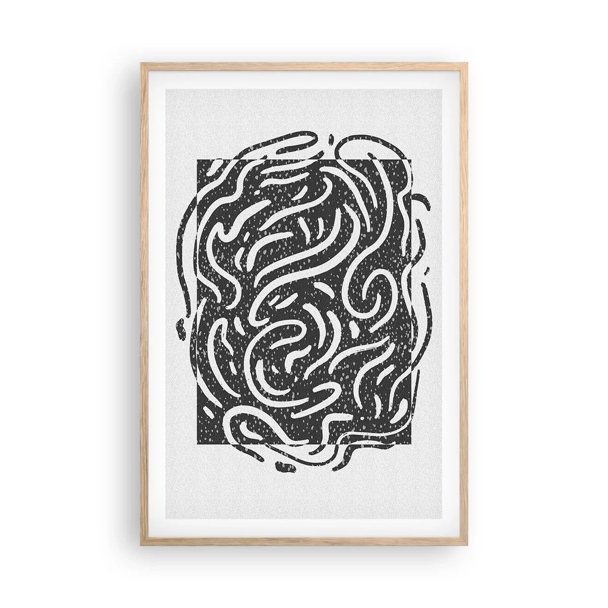 Affisch i ram av ljusek - Abstraktion: en dans av glädje - 61x91 cm