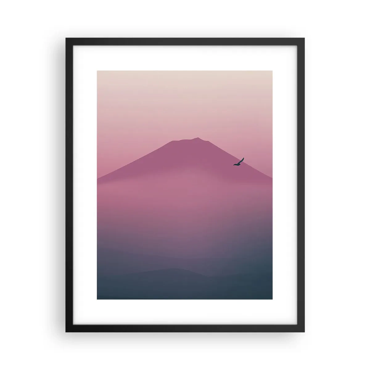 Affisch i svart ram - Vandrare över molnen - 40x50 cm