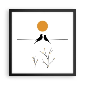 Affisch i svart ram - Näktergalens kväll - 40x40 cm