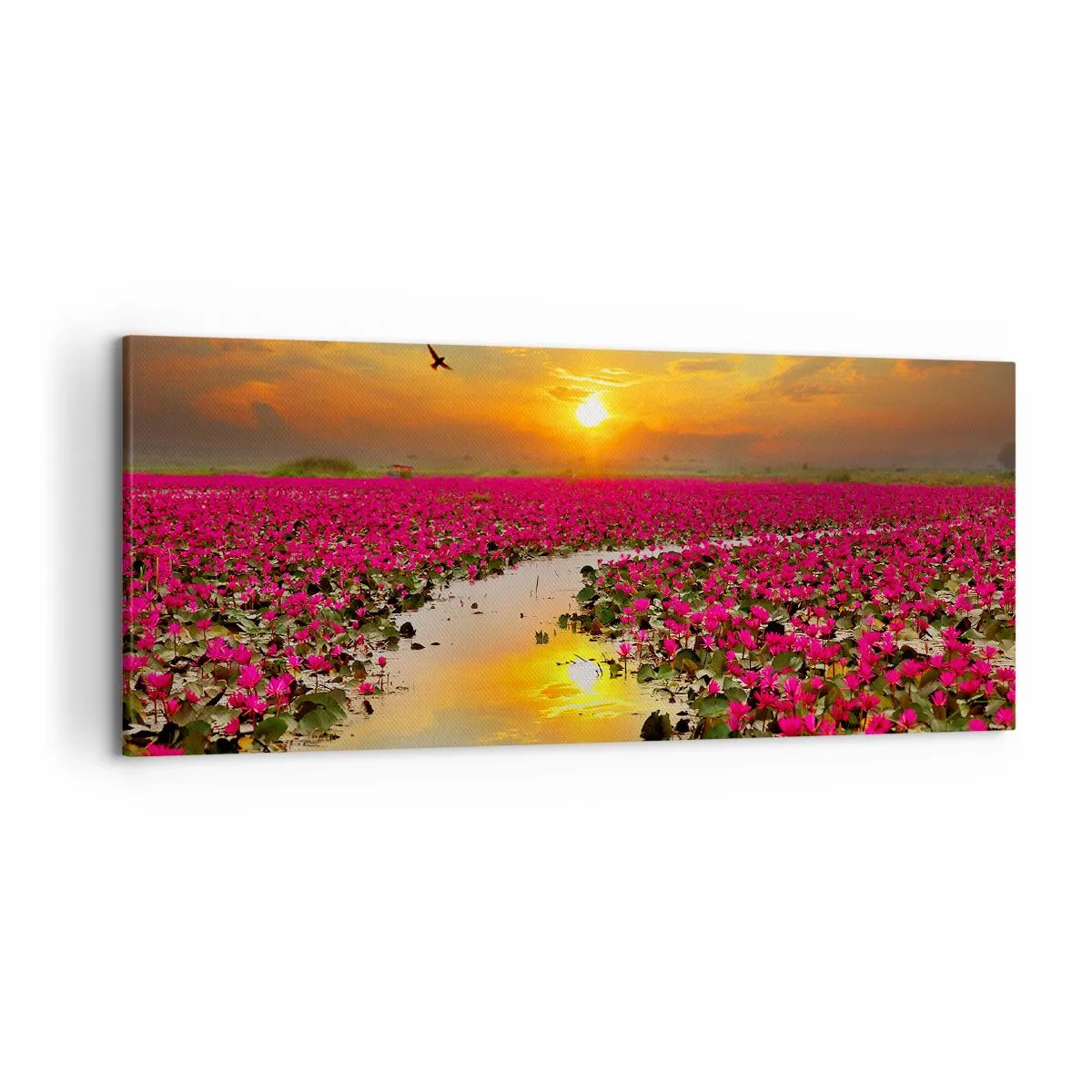 Canvastavla - Bild på duk - Sjöns hemlighetsfulla liv - 120x50 cm